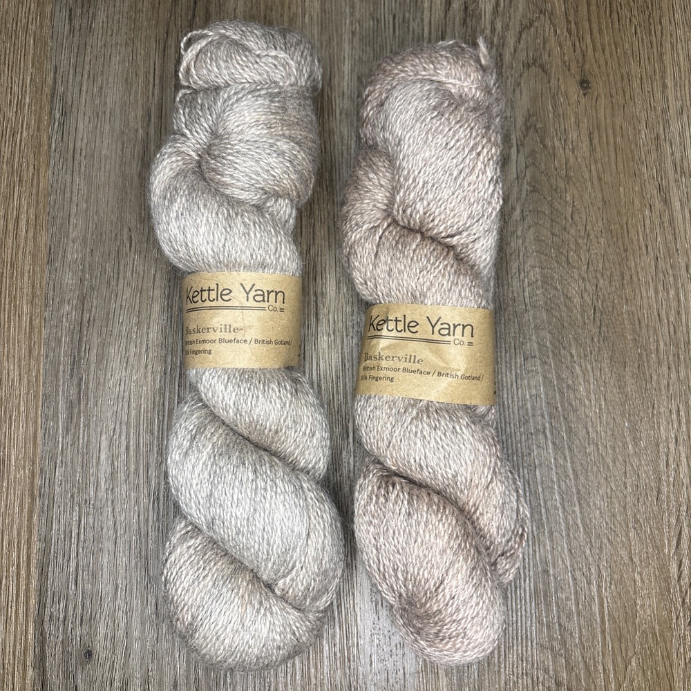 Kettle Yarn Co‎ 2 Skeins Baskerville Yarn British Fingering 437y Special Edition